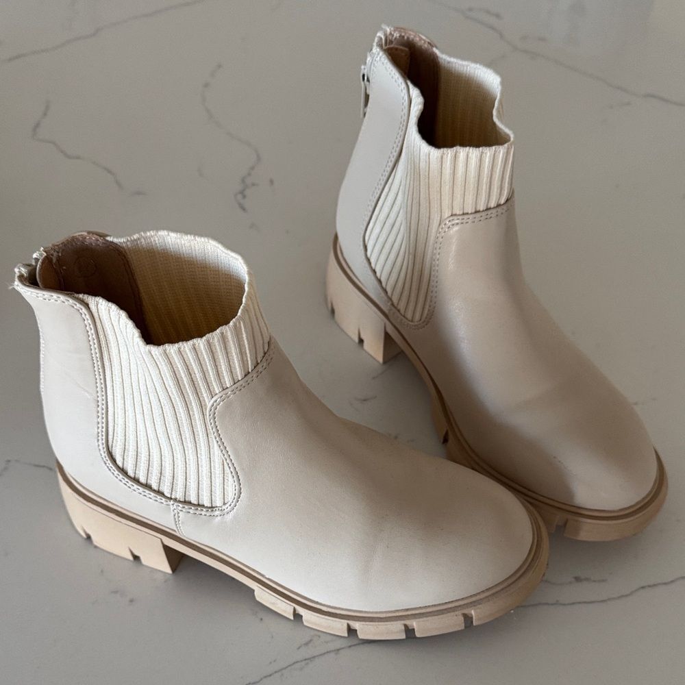 Stylish Cream Kids Ankle Boots